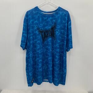 Tapout Short Sleeve Shirt Mens 4XL Blue Black Lightweight XXXXL Stretch Logo WWE